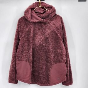 Nike Womens Tops Nike Therma Fleece Sherpa Hoodie in Burgundy Size XL
